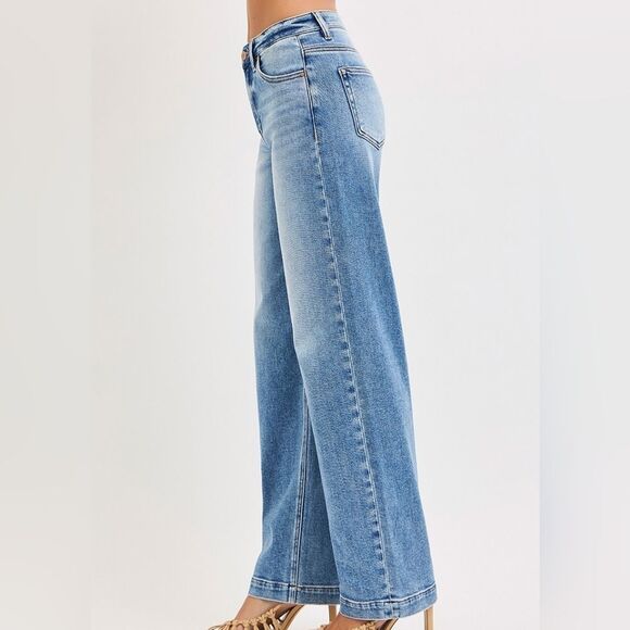 RISEN High Rise Wide Baggy But Not Too Baggy Jeans Size 0-15 - Picture 2 of 7